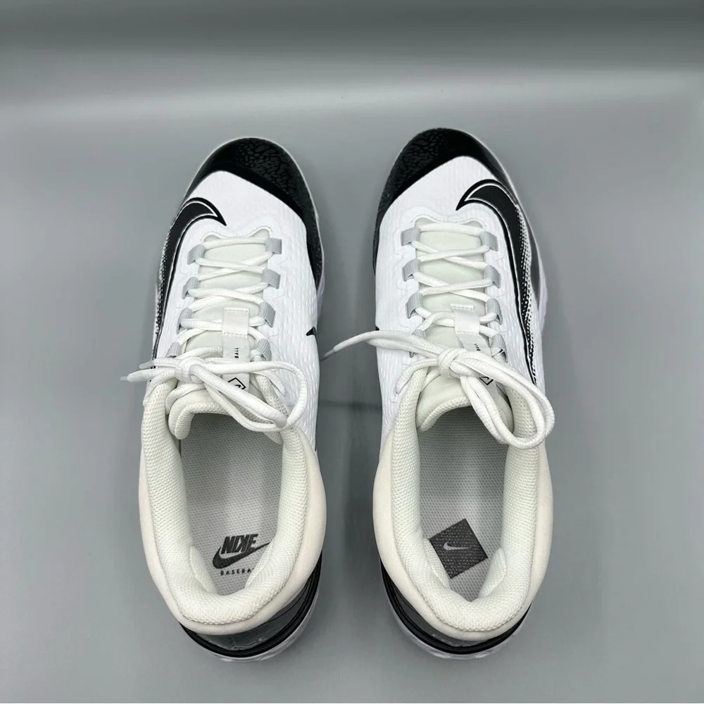 Nike Alpha Huarache Elite 4 Low MCS Baseball Shoe Black/White Size 16
